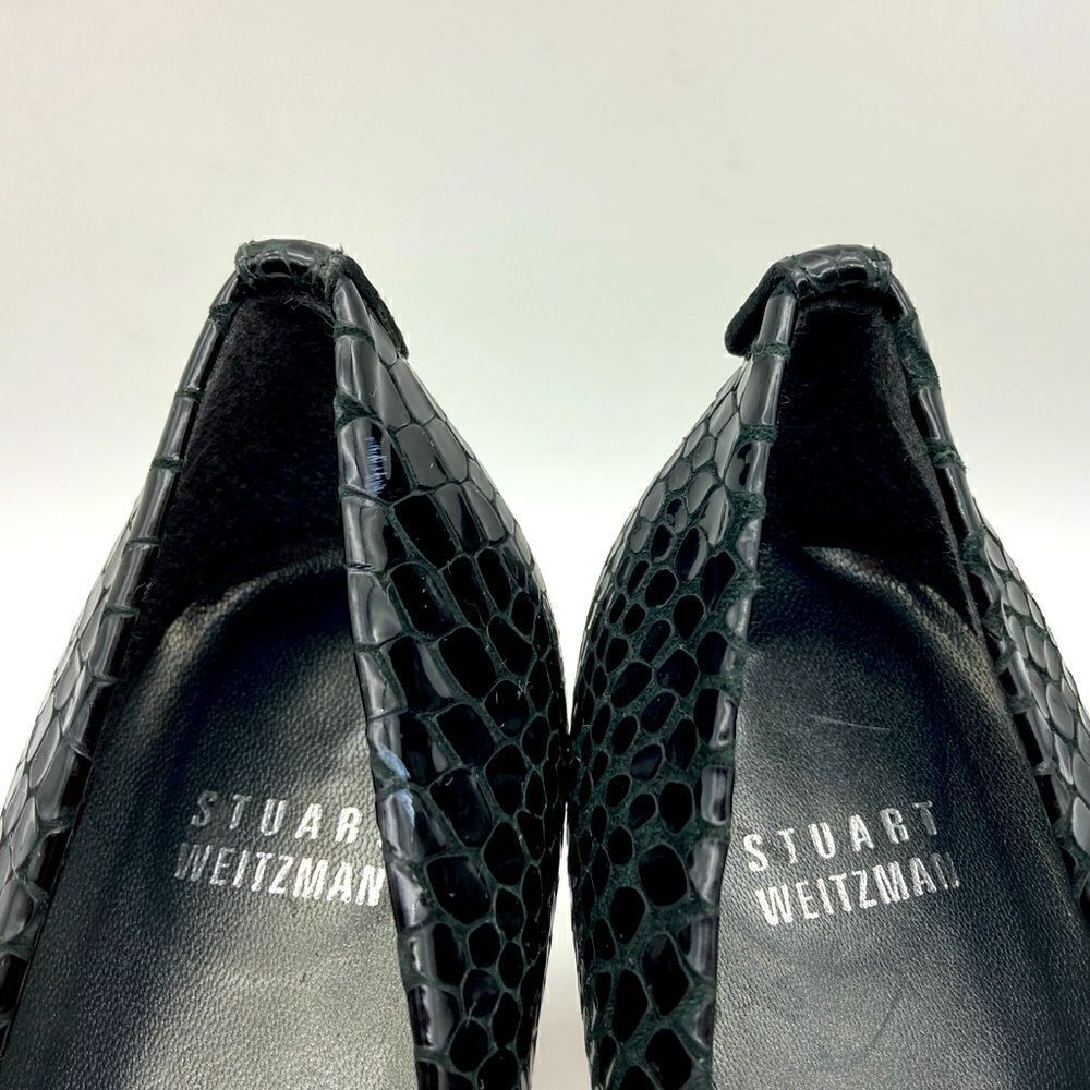 Stuart Weitzman Black Python Embossed Leather Pla… - image 8